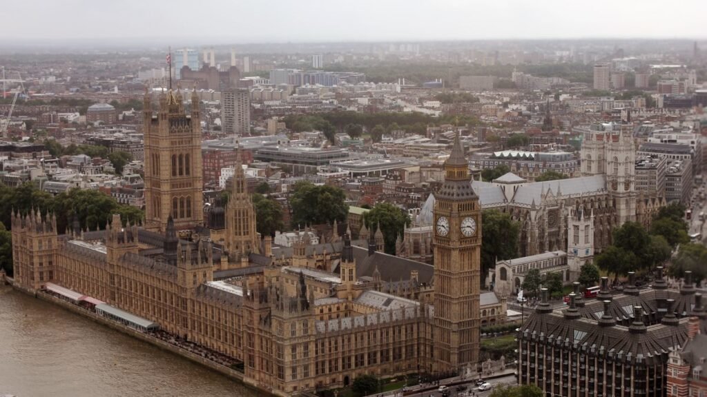 The Houses of Parliament from above